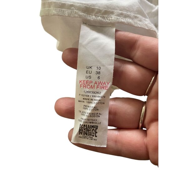 Reclaimed Vintage Strapless Top White Size 6 - Picture 5 of 15